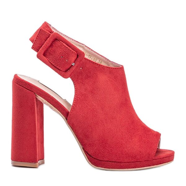 Czerwone sandały z cholewką Little Italy